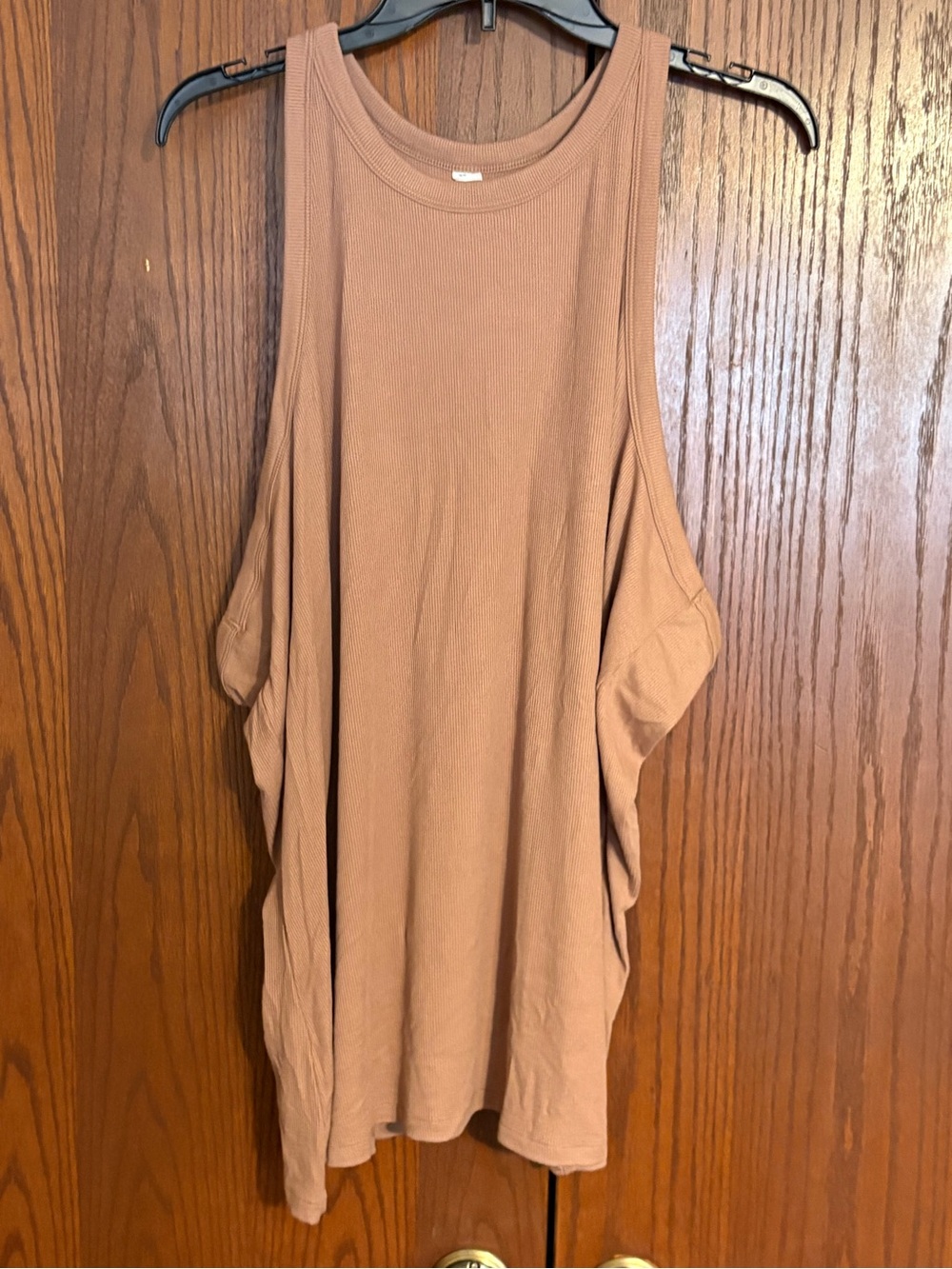 Women’s Ribbed Sleeveless Tank Top in Mauve Tan 4X